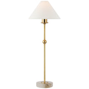 Caspian Medium Accent Floor Lamp in Antique-Burnished Brass and Alabaster