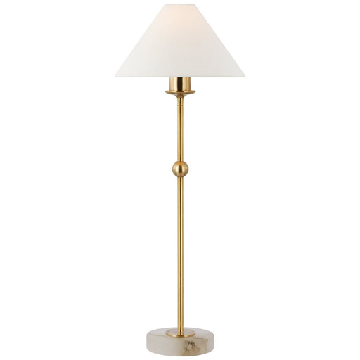 Caspian Medium Accent Floor Lamp in Antique-Burnished Brass and Alabaster