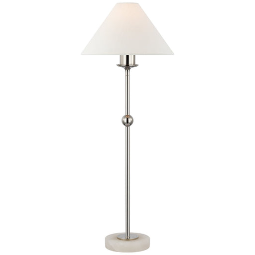 Caspian Medium Accent Floor Lamp in Polished Nickel and Alabaster