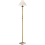 Caspian Medium Alabaster Floor Lamp in Antique-Burnished Brass and Alabaster