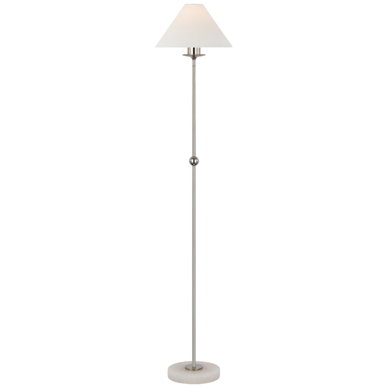 Caspian Medium Alabaster Floor Lamp in Polished Nickel and Alabaster
