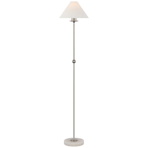 Caspian Medium Alabaster Floor Lamp in Polished Nickel and Alabaster