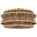 Antigua LED Semi-Flush Mount in Antique-Burnished Brass and Natural Abaca