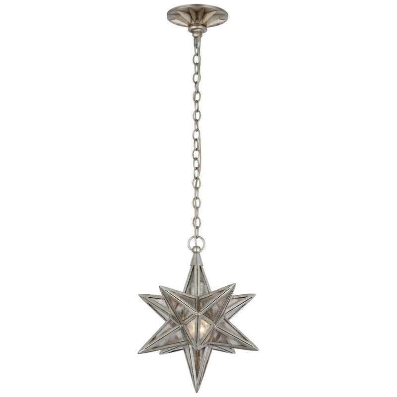Moravian Small Star Lantern Pendant in Burnished Silver Leaf