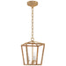 Darlana5 LED Lantern in Antique-Burnished Brass and Natural Rattan