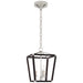 Darlana5 LED Lantern in Polished Nickel and Black Rattan