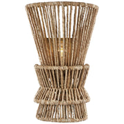 Antigua Medium Wall Sconce in Antique-Burnished Brass and Natural Abaca