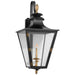 Albermarle2 Gas Wall Lantern in Matte Black and Brass