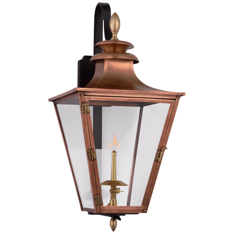 Albermarle2 Gas Wall Lantern in Soft Copper and Brass