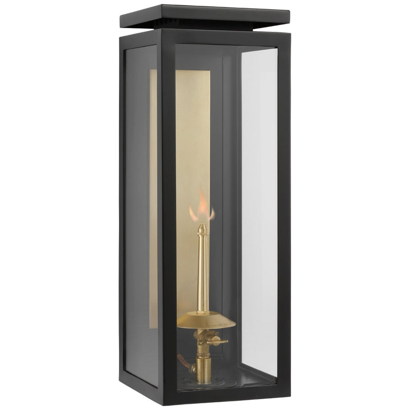 Fresno Medium 3/4 Gas Outdoor Wall Lantern in Matte Black