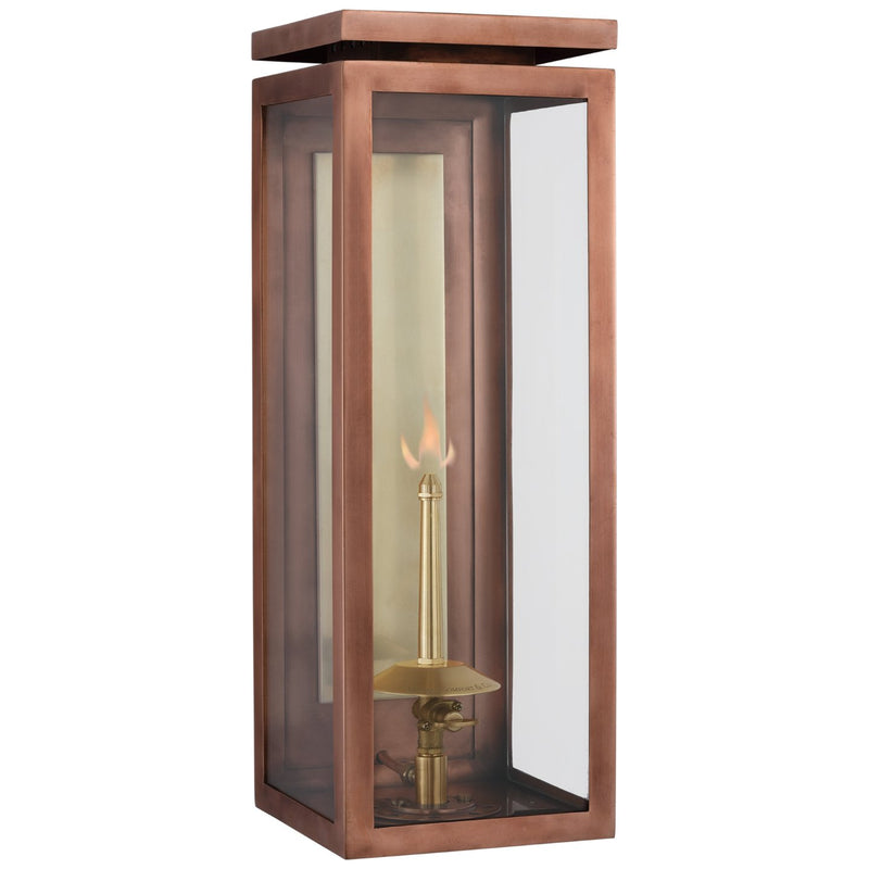 Fresno Medium 3/4 Gas Outdoor Wall Lantern in Soft Copper