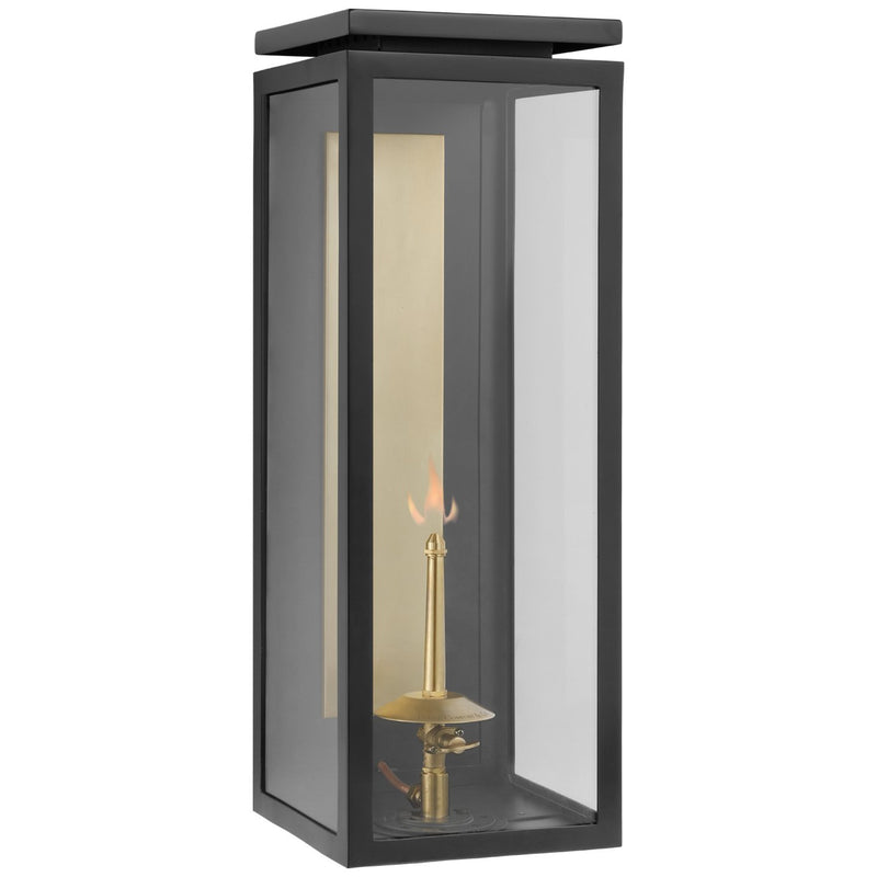 Fresno Large 3/4 Gas Outdoor Wall Lantern in Matte Black