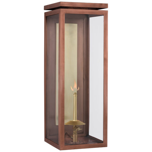 Fresno Large 3/4 Gas Outdoor Wall Lantern in Soft Copper
