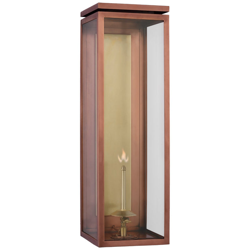 Fresno Extra Large 3/4 Gas Outdoor Wall Lantern in Soft Copper