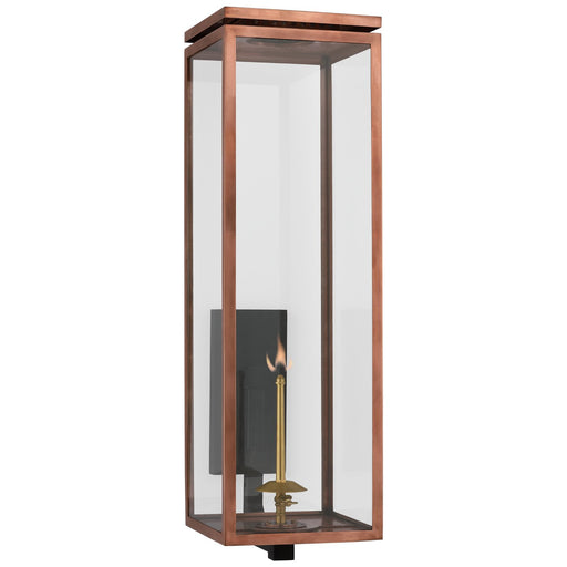 Fresno Grande Bracketed Gas Outdoor Wall Lantern in Soft Copper
