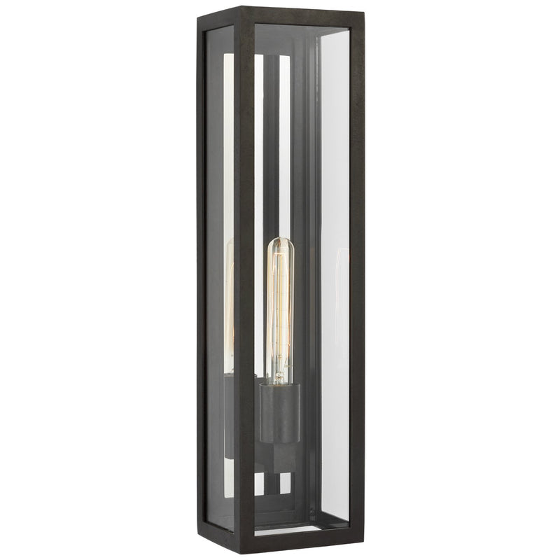 Fresno Large Tall 3/4 Outdoor Wall Lantern in Aged Iron