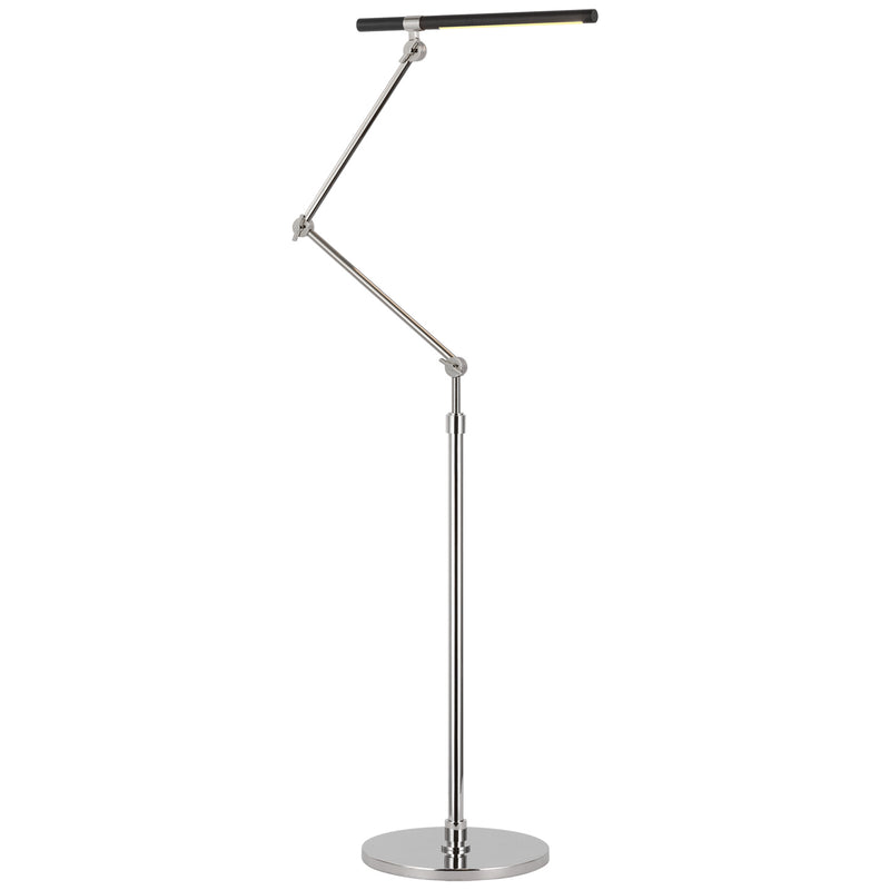 Heron LED Floor Lamp in Polished Nickel and Matte Black