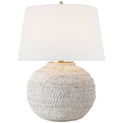 Avedon Small Table Lamp in Plaster White Rattan