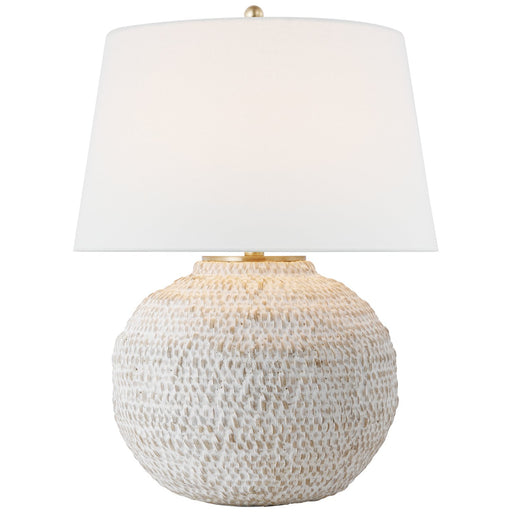 Avedon Small Table Lamp in Plaster White Rattan