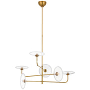 Calvino Large Arched Chandelier in Hand-Rubbed Antique Brass