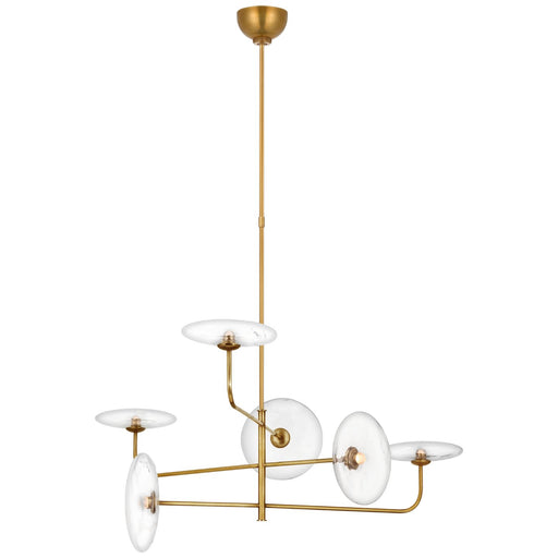 Calvino Large Arched Chandelier in Hand-Rubbed Antique Brass