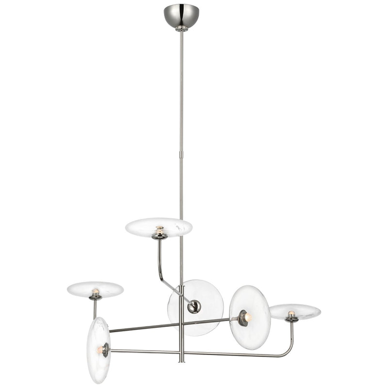 Calvino Large Arched Chandelier in Polished Nickel