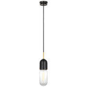 Junio Glass Cylinder Mini Pendant in Bronze and Brass