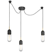 Junio Glass Cylinder Mini Pendant in Bronze and Brass
