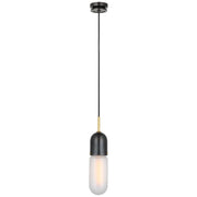 Junio Glass Cylinder Mini Pendant in Bronze and Brass