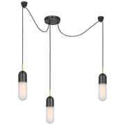 Junio Glass Cylinder Mini Pendant in Bronze and Brass