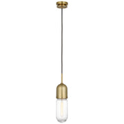 Junio Glass Cylinder Mini Pendant in Hand-Rubbed Antique Brass