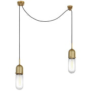 Junio Glass Cylinder Mini Pendant in Hand-Rubbed Antique Brass