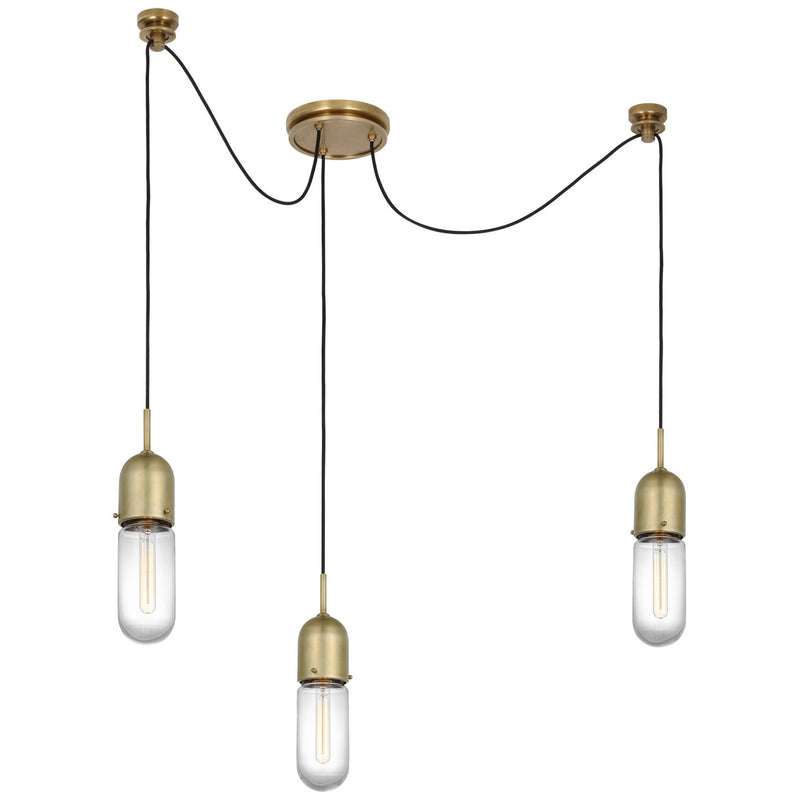 Junio Glass Cylinder Mini Pendant in Hand-Rubbed Antique Brass