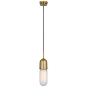 Junio Glass Cylinder Mini Pendant in Hand-Rubbed Antique Brass