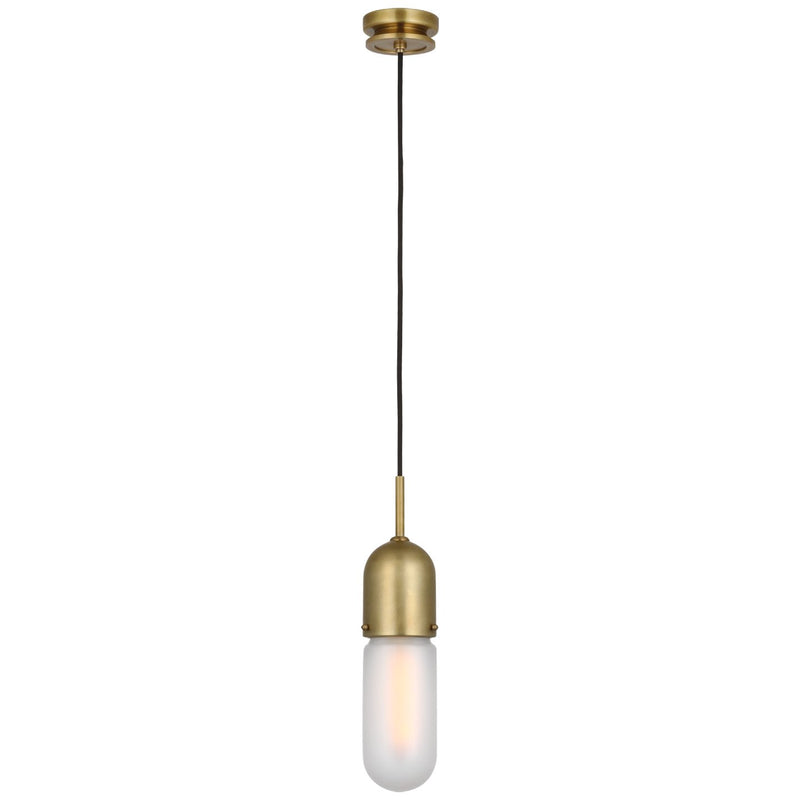 Junio Glass Cylinder Mini Pendant in Hand-Rubbed Antique Brass