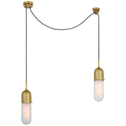Junio Glass Cylinder Mini Pendant in Hand-Rubbed Antique Brass