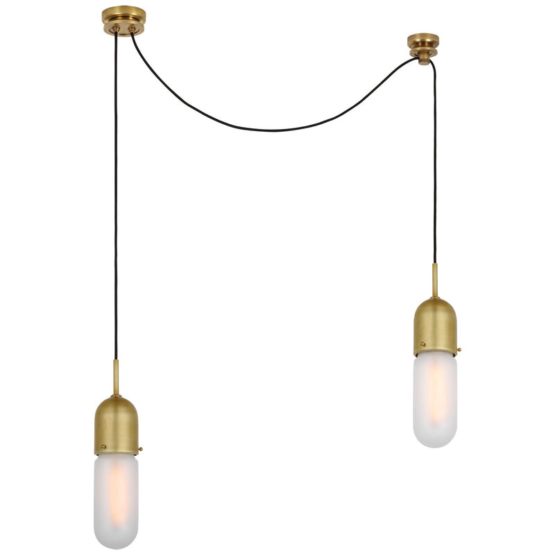 Junio Glass Cylinder Mini Pendant in Hand-Rubbed Antique Brass