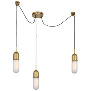 Junio Glass Cylinder Mini Pendant in Hand-Rubbed Antique Brass