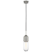 Junio Glass Cylinder Mini Pendant in Polished Nickel
