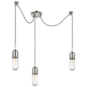 Junio Glass Cylinder Mini Pendant in Polished Nickel