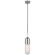 Junio Glass Cylinder Mini Pendant in Polished Nickel