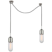 Junio Glass Cylinder Mini Pendant in Polished Nickel
