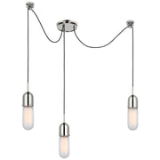 Junio Glass Cylinder Mini Pendant in Polished Nickel