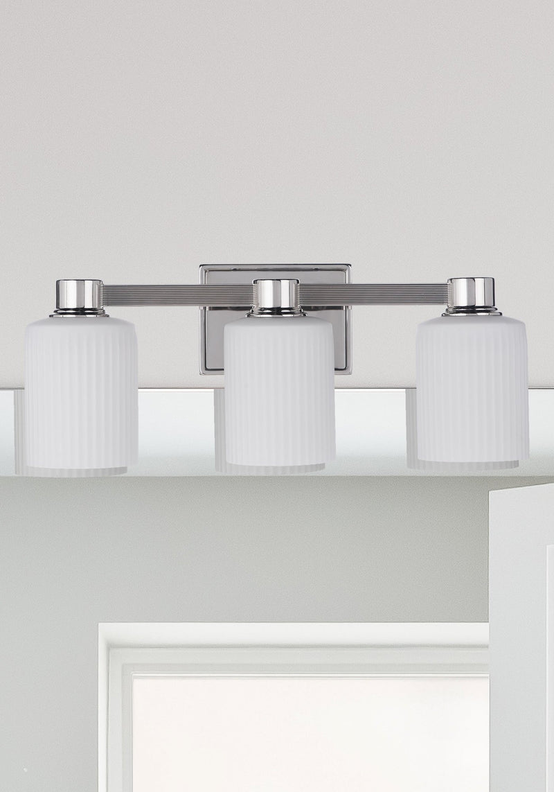 Bretton 3 Light 20.25" Vanity in Polished Nickel