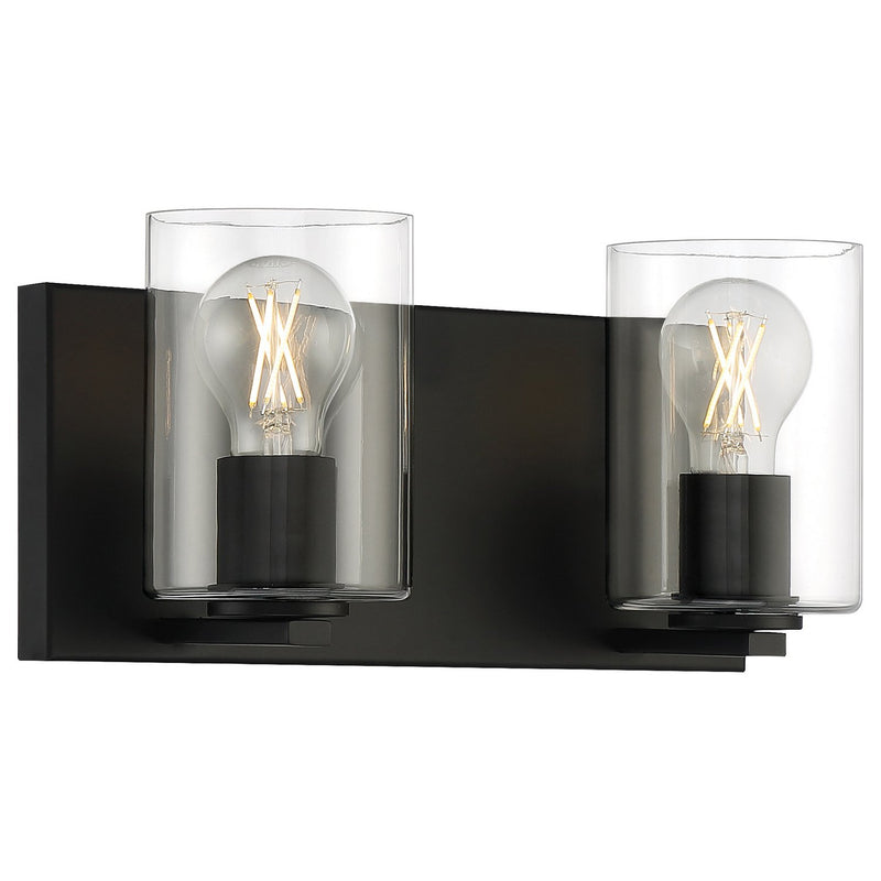Oslo 2-Light LED Bath Vanity Light in Matte Black