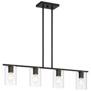 Oslo 4-Light Linear Pendant in Matte Black
