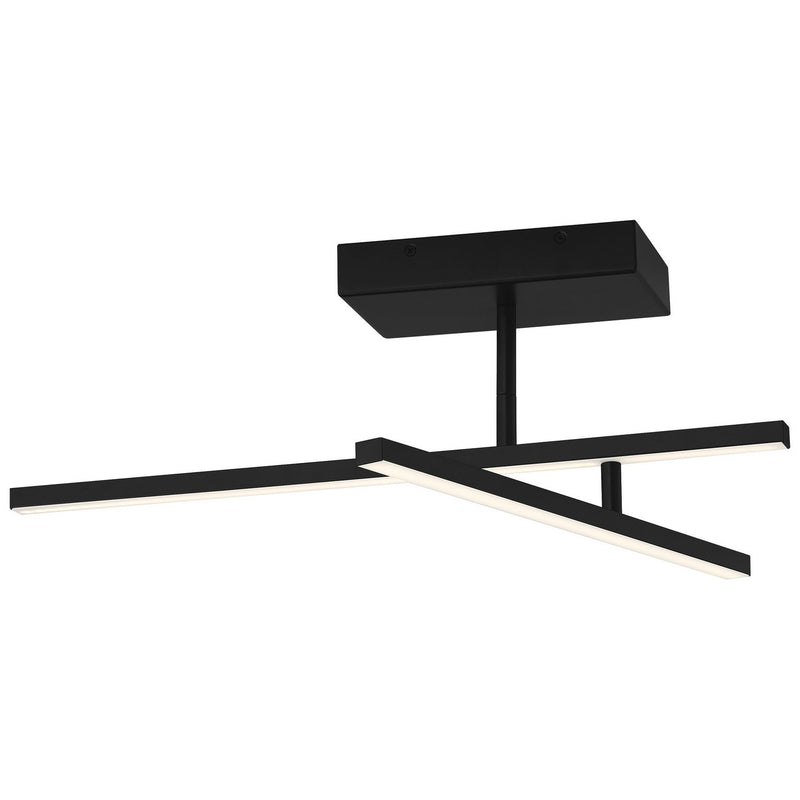 Duo 26" LED Semi-Flush Mount in Matte Black