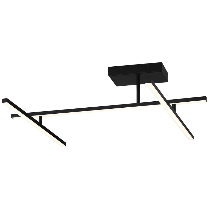 Duo 45" LED Semi-Flush Mount in Matte Black