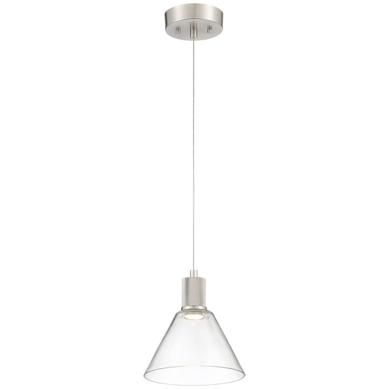 Port Nine Martini Pendant in Brushed Steel