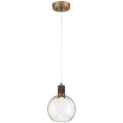 Port Nine Burgundy Pendant in Antique Brushed Brass